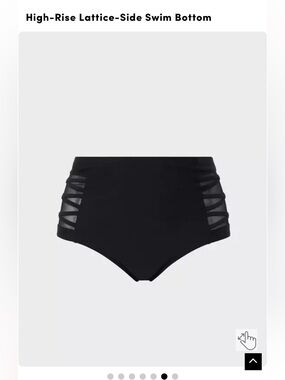 EUC Torrid Size 4 High-Rise Lattice-Side Swim Bottom - Black